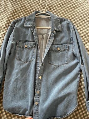 Light Wash Denim Button-Up Shirt